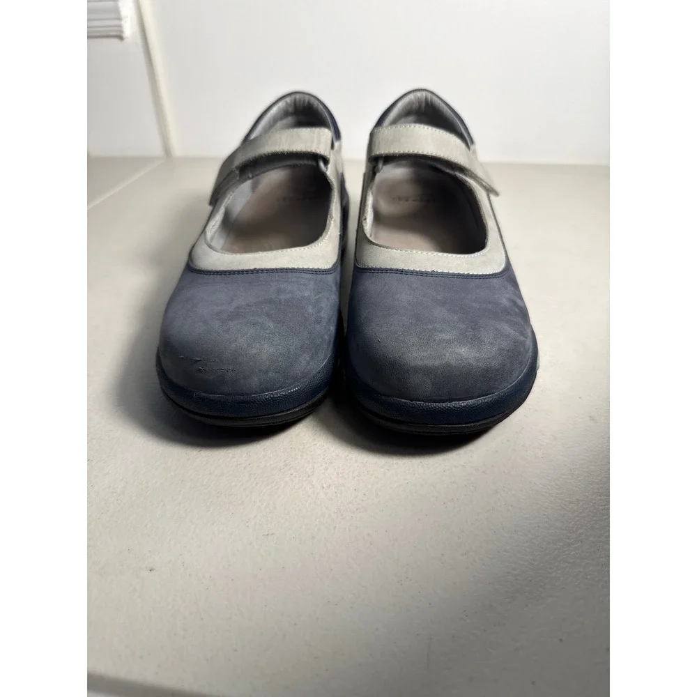 Dansko Women Mary Jane Blue Grey Nubuck Leather Comfort Shoes Strap EU 41. 10.5